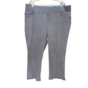 Woman Within Gray Denim Pull-On Jeans Size 24W